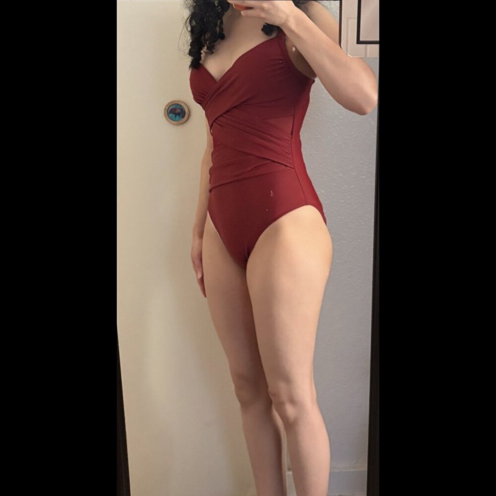 One piece Burgundy Autumn Swim Suit Size XXS-XS Ross
